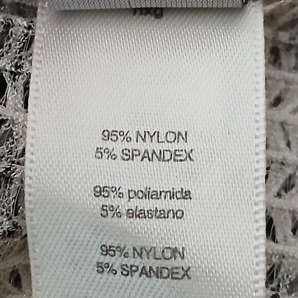 Chicos Easywear Top Size 2 US L Loose Weave Crinkle Cardigan Abstract 3/4 Sleeve - Picture 9 of 10